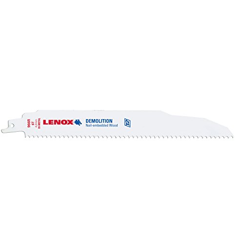 LENOX Tools Demolition Reciprocating Saw Blade with Power Blast Technology, Bi-Metal, 9-inch, 6 TPI, 2/PK