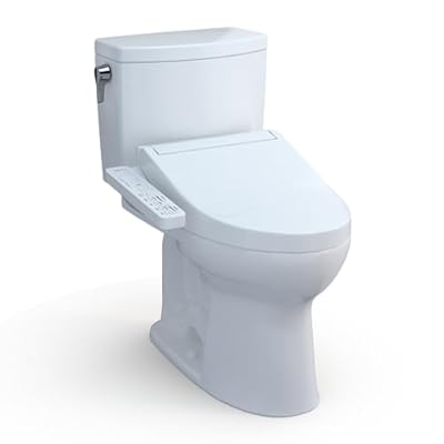 TOTO® WASHLET+® Drake® II 1G® Two-Piece Elongated 1.0 GPF Toilet and WASHLET+® C2 Bidet Seat, Cotton White - MW4543074CUFG#01