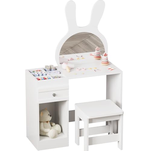 Tocador infantil con taburete