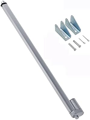 JQDML Electric Linear Actuator DC Motor 12V, 24 inch Long Stroke, High Force 450 lbs Speed 0.2"/sec, with Mounting Bracket for TV Table Lift, Door Opener and Home Automation (24"-12V-450lbs)