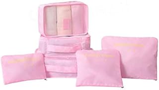 مجموعة شنط سفر مقاومة للماء مكونة من ست مجموعات من حقائب السفر المقاومة للماء، البوليستر، زهري، من اذر