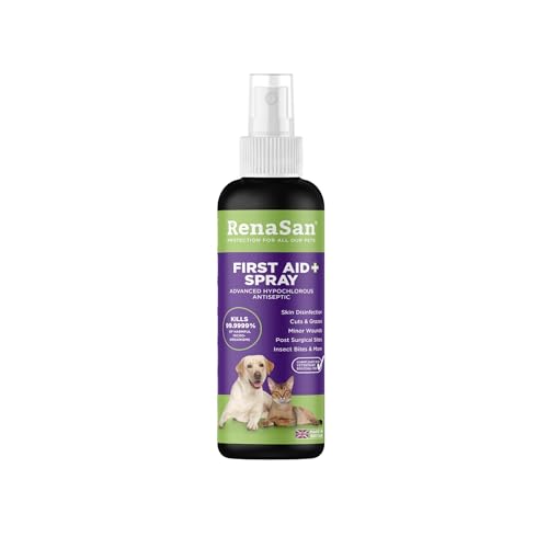 RenaSan Animal First Aid Spray (100ml) – Wound Disinfection, Kills Bacteria & Stops Itching, Alcohol-Free, Non-irritating, for Dogs, Cats & all other animals.