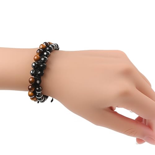 Healing Monk Tiger Eye, Obsidian & Hematite Bracelet – Handmade 8mm Beaded Energy Bracelet for Men & Women – Spiritual Protection Bracelets Jewelry Gift from the Himalayas for Triple Protection4