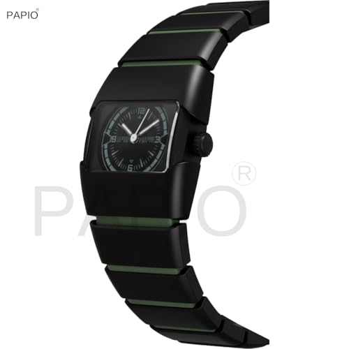 Image of PAPIO Stylish Rectangle Dial Analogue Watch | Premium Plastic Strap | Fashion Unisex Wrist Watch for Men, Boys, Women