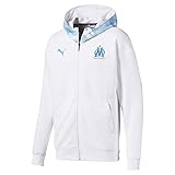  PUMA Olympique de Marseille Casuals Herren Kapuzen-Sweatjacke Puma White-Bleu Azur S