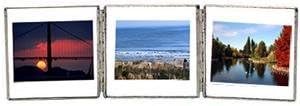SILVER Clear Glass Float Frame 5x5/4x4 Hinged Triple by Bedford Downing - 4x4