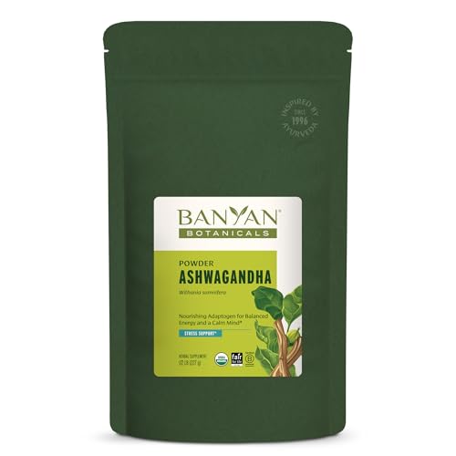 Banyan Botanicals Ashwagandha Powder – Organic Ashwagandha Root – Renowned Herbal Adaptogen for Natural Energy Support and Stress Support* – 1/2lb – Non-GMO Sustainably Sourced Vegan