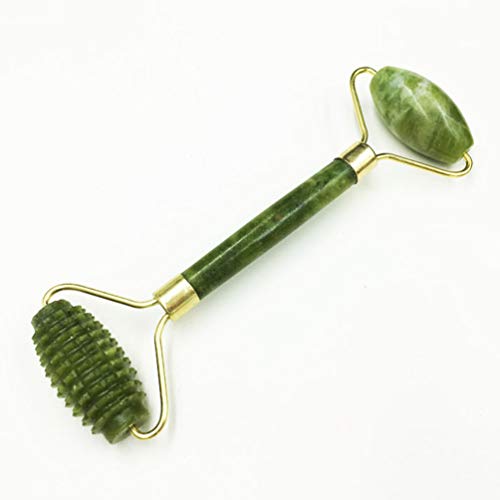 PIXNOR Rolo de jade para rosto, rolo de beleza facial de pedra, massageador reutilizável, raspador f