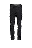 Farbe: Schwarz Punk Rave Schnürung Schnallen Dark Studs Pant Hose Steampunk Gothic Schwarz