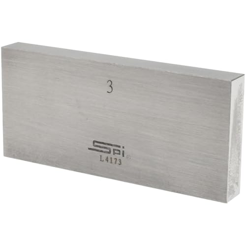 SPI Rectangle Steel Gage Block, 3 Inch, Grade 0, NIST Certified