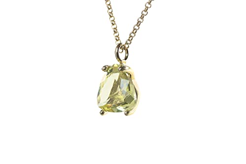 Collier pendentif quartz anti-ternissement en or 18k avec écrin rigide