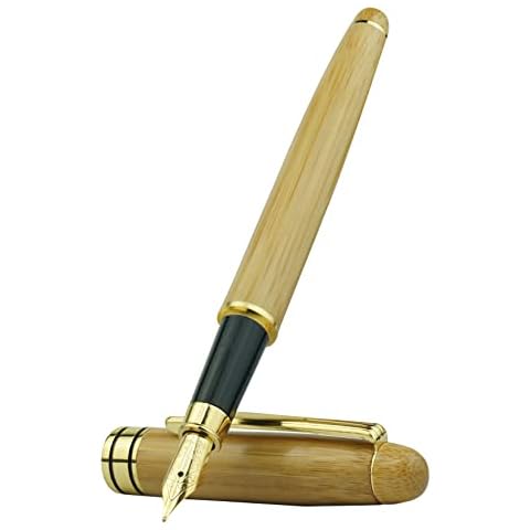 STONEGO Bamboo Luxury Fountain Pen/Signature Pen Ink 0.5mm for Gifts Decoration Writing Office Fountain Pen Stationery Cover
