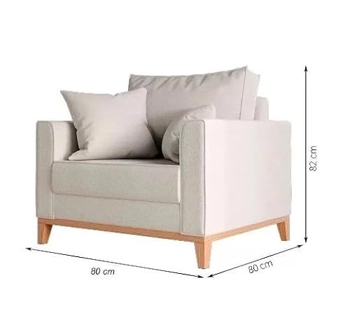 Kit Sofá 3 Lugares E 2 Poltronas Beny - Linho Bege