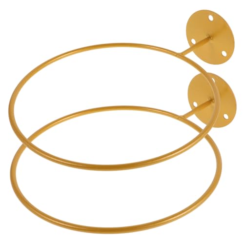 Yardwe 2 Piezas Estante De Baloncesto Porta Bolas Estante De Bolas De Pared Estante De Almacenamiento De Bolas Soportes De Baloncesto para Balones Expositor De Planchar Golden