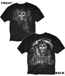 Changes Men's Sons of Anarchy Reaper Smoke T-Shirt, Black, Large