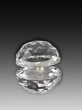 ASFOUR CRYSTAL 301-701-60 2.36 L x 2.28 H in. Crystal Pearly Shell Sea Figurines