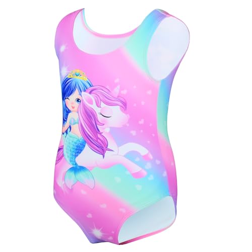 BIQIQI Traje de Baño para Niñas Traje de Baño de Una Pieza Traje de Baño de Playa de Unicornio Bañador Niña Ligero y de Secado Rápido Bañadores para Niñas Pequeñas 8 9 años