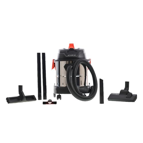 Image of Eureka Wet and Dry NXT Compact Vacuum Cleaner Wet & Dry Vacuum Cleaner 12 litres Tank Capacity | Stainless Steel Body | Accessories | Lightweight | 1 Year Warranty (Black, Red)