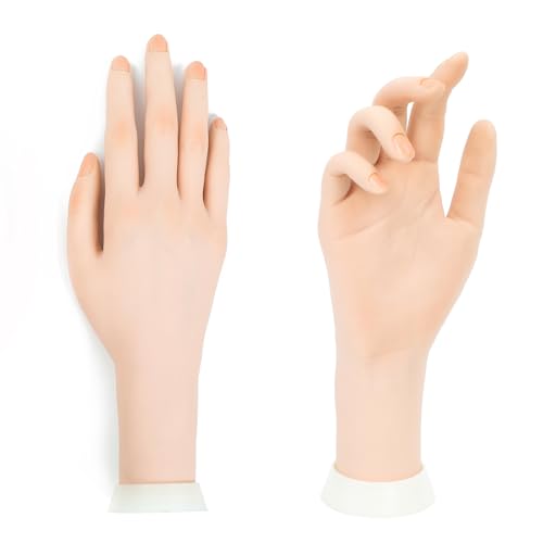BLTYXT Realistic Silicone Mannequin Hand Model Nail Art Practice Hands Soft Flexible Bendable Rings Jewelry Bracelets Display Photograph Propsright hand