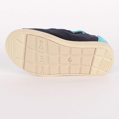 TOMS - Tiny Stonewashed Classic Slip-On Shoes, Size: 5 M US Toddler, Color: Navy/Aqua Stonewashed4
