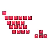 HK GAMING Rubber Backlit Doublesht Keycap Set | OEM Profile for Mechanical Keyboard (23 Keys, Spanish Red)