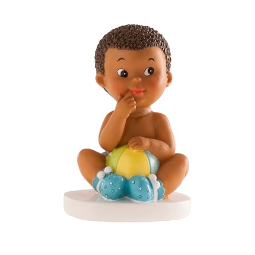 Dekora - 310134 Figurine Gâteau Baptême Garçon Marin 10cm, Bleu Foncé