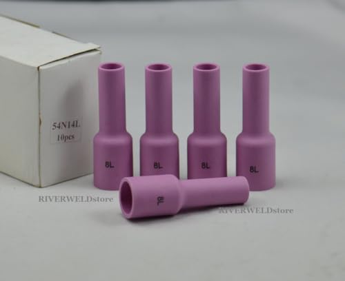 Image of RIVERWELD TIG Gas Lens Alumina Nozzle 54N14L #8L 1 /2 inch 12.5mm 10pcs