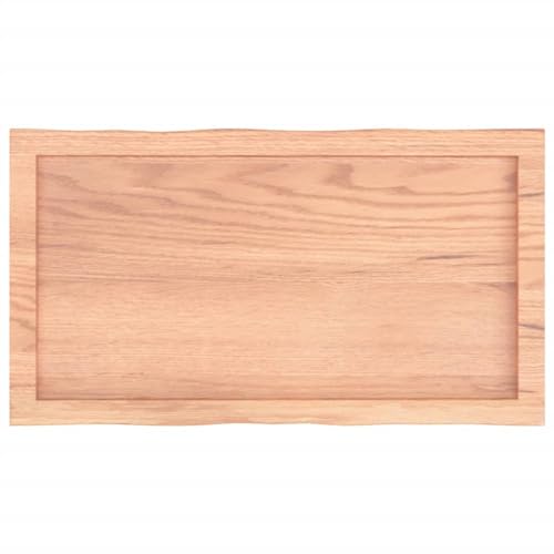 Tablero de mesa de madera maciza tratada en marrón claro y borde vivo (80x40 cm) 7