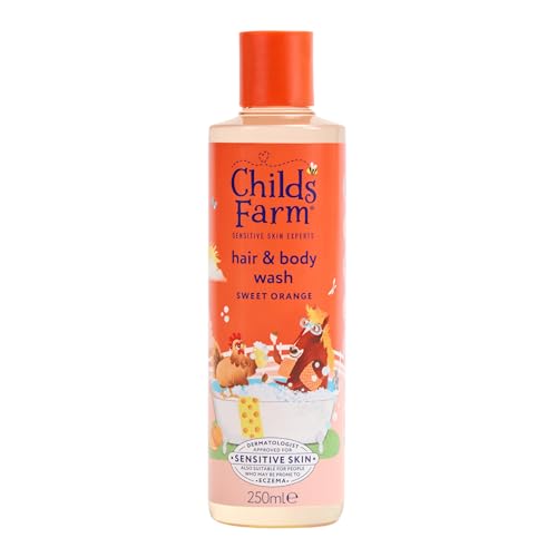 Childs Farm Kids Hair & Body Wash Sweet Orange | Tear-free Gently Cleanses | Suitable for Dry Sensitive Skin 250ml