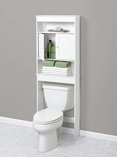 Zenna Home Cottage Over-The-Toilet Bathroom Spacesaver, 3 Shelf, White #TOP3