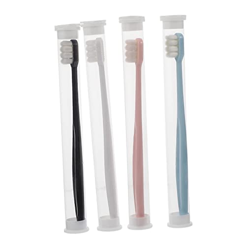 COLLBATH 4Pcs Soft Bristle Toothbrush for Pregnant Women Gentle Oral Care Tool Ergonomic Design for Comfortable Grip Includes Storage Tube for Travel Convenience