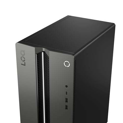 Lenovo LOQ 17IRR9 Ordinateur de Bureau Gaming (Intel Core i5-14400, RAM 16Go, SSD 512Go, NVIDIA GeForce RTX 5060 8GB GDDR7, Windows 11 Home) - Noir - Gris