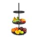 Produktbild Metall Etagere schwarz mit 3 Ablagen - 56 x 30 cm - Deko Servierplatte mit 3 Etagen - Servierständer Kuchenständer Etagenständer Telleretagere Ständer für Snack Obst Kuchen Dessert