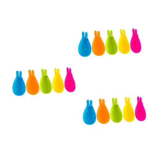 LIFKOME 3 Ensembles Clips Silicone Forme De Lapin Pour Sachets De Thé Porte Sachets Pratique Et Élégant Pour Bureau Et Maison 5 Pièces * 3