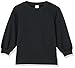 Amazon Essentials Women's French Terry Fleece Crewneck Sweatshirt with Sleeve Detail, Black, Medium
