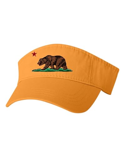 One Size Gold Visor California Republic Bear Embroidered Visor Dad Hat