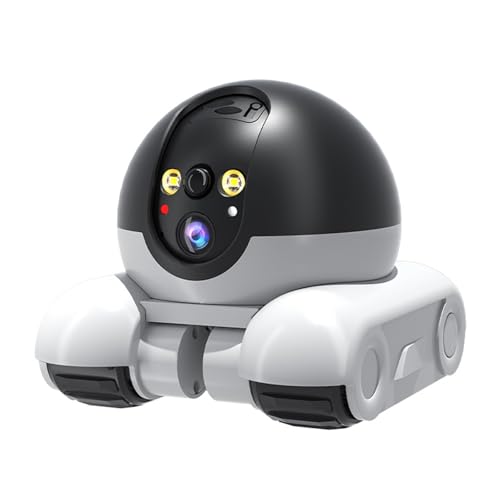 VBESTLIFE Robot Camera 1080p Lente Dual, Cámara de Seguridad de Mascotas Móviles con Conversación de 2 Vías, Visión Nocturna, 5200 MAh, Control de Aplicaciones para Gatos, Perros, bebé (Sin Memoria