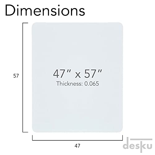 Image of Office Desk Chair Mat - PVC Mat for Hard Floor Protection, Clear, 47 Inches x 57 Inches, Made in The USA, Home Office Supplies, Made in The USA