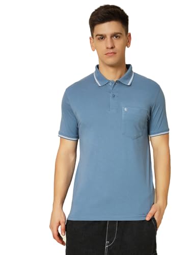 Image of UNIBERRY Men's Cotton Half Sleeves Solid Polo Neck T-shirt-MT4-BG 4XL