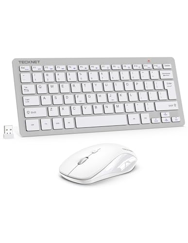 Tecknet Wireless Keyboard And Mouse Combo, Mini Cordless Computer Keyboard And Mouse Set 2.4Ghz, Silent Adjustable 1600 Dpi, Quiet Click, Lag-Free For Computer, Laptop, Pc, Windows, Mac, Chrome Os cover