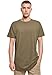 Produktbild Build Your Brand Herren Shaped Long Tee  Langes T Shirt aus Baumwolle mit abgerundetem Saum im Streetwear Style für Alltag Freizeit und Casual Outfits,Olive,XL