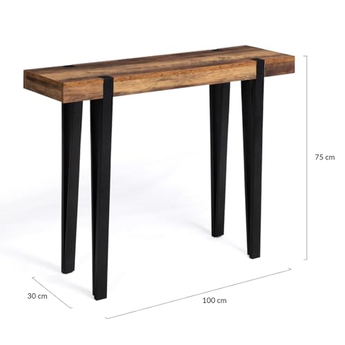 Console d’entrée Austria bois foncé pieds épingle IDMarket