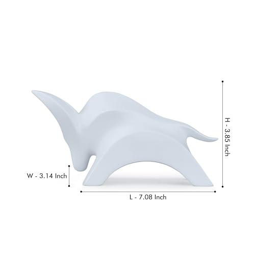 Image of Artarium Stylized Charging Bull Figurine Showpiece for Home Decor Sculpture Antique Design Home Decoration Hand Made Bull Statue (Stylized Charging Bull White)