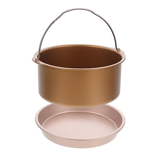 MAGICLULU 1 Set Air Fryer Accessories Baking Pans Pizza Oven Liner Cake Tins for Baking Grill Pan Air Fryer Accessory Smart Loaf Liners Plus Ninja Air Fryer Instant Glad Carbon Steel Golden