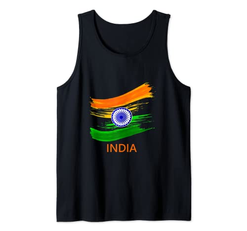 India Bharat India agitando bandera Camiseta sin Mangas