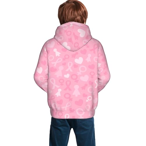 Breast Cancer Awareness Kid Hoodies Boys Sweatshirts Girls Pullover with Pocket4