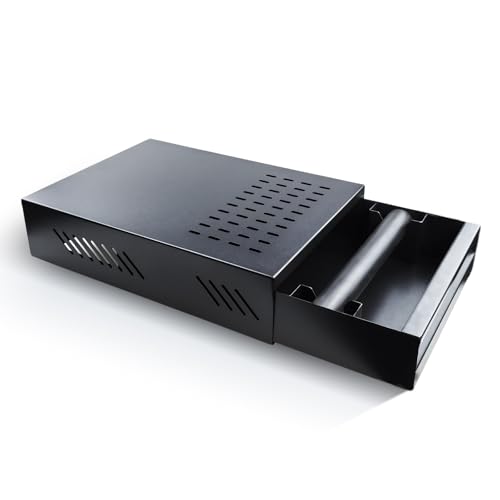 Espresso Knock Box Drawer, Stainless Steel Coffee Grind Knock Box Container Detachable Coffee Grounds Container for Home Office Restaurant (Black)