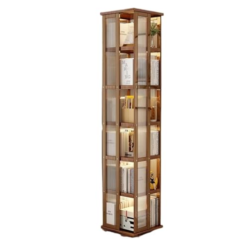 x3anggyt5 Book Shelf Home Rotating Bookshelf, Floor Type Multi-Functional Shelving,