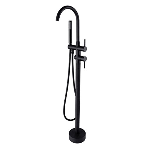 Sprinkle Floor Mounted Standing Bathtub Faucet Single Handle Mixer Tap with Handheld Shower