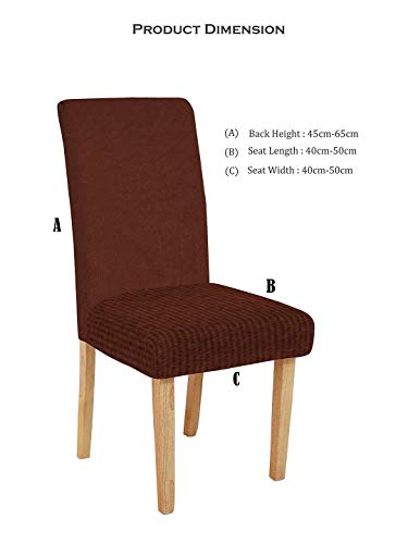 Image of Cortina Dining Chair Slipcovers | Protection Chair Covers | Plain, Removable, Washable | Universal Fit Super Soft Stretchy Polyester Spandex Fabric | Hotel, Marriage, Wedding | Pack of 6, Brown
